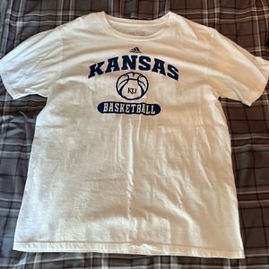 Adidas KU basketball signed t shirt